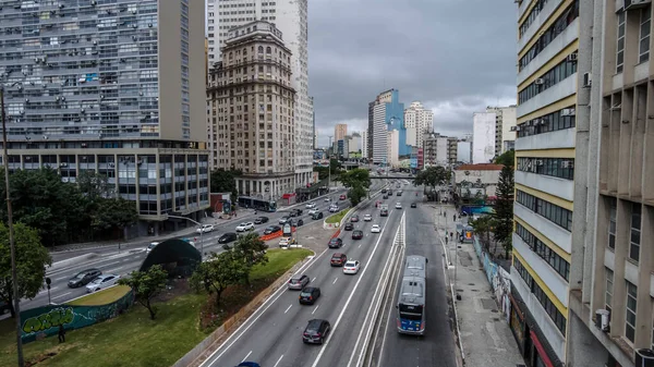 San Paolo Brasile Novembre 2021 Traffico Sul Viale Prestes Maia — Foto Stock