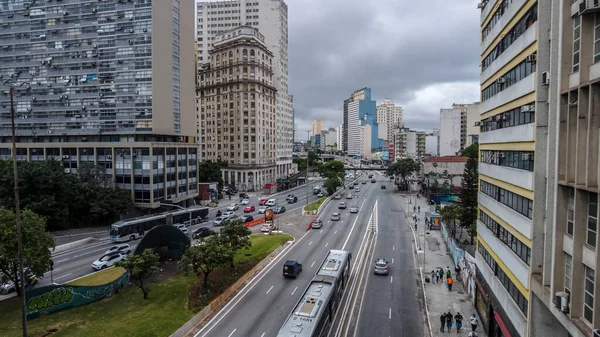 San Paolo Brasile Novembre 2021 Traffico Sul Viale Prestes Maia — Foto Stock