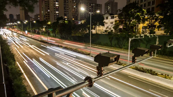 Sao Paulo Brazil December 2021 Traffic Maio Avenue Night Sao — 图库照片