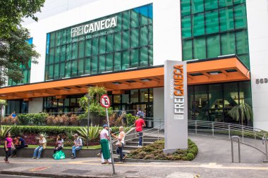 Sao Paulo, Brezilya, 16 Kasım 2016. Sao Paulo 'nun orta kesimindeki Frei Caneca Alışveriş Merkezi' nin girişi ve cephesi.