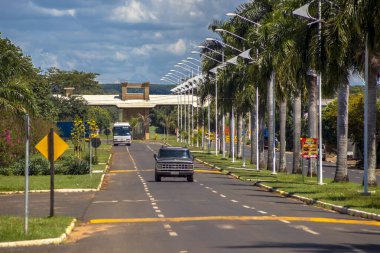 Guaraci, Sao Paulo, Brezilya, Nisan 08, 2015. Guaraci belediyesinin girişinde turizm portalı