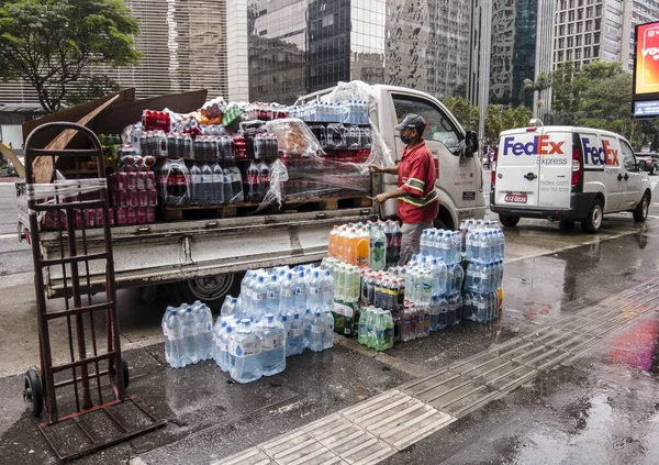 Сан Паулу Бразилія Листопада 2021 Року Femsa Coca Cola Вантажівка — стокове фото