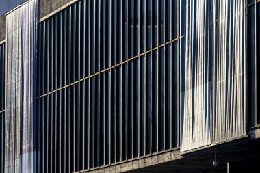 Sao Paulo, Brezilya, Temmuz 01, 2010. Sao Paulo, MASP, Brezilya sanat müzesinin detayları. Binanın 74 metre serbestliği var ve Brezilya 'nın bir sembolü..