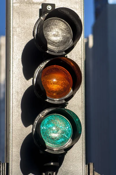 Equipamento Para Regular Transporte Avenida Paulista Semáforos Controlando Carros Apoiando — Fotografia de Stock