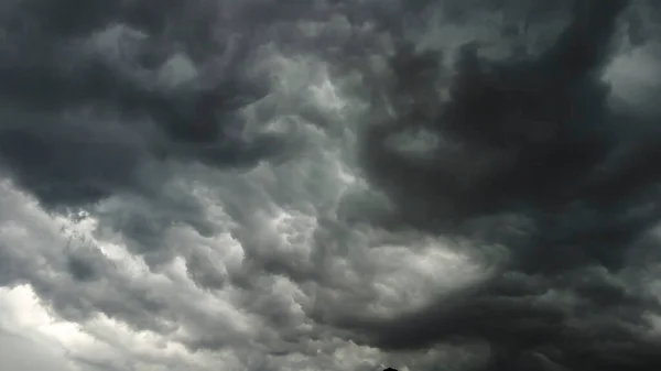 Cielo Nube Negra Nubes Tormenta Gris Oscuro Cielo Dramático Iluminación — Foto de Stock