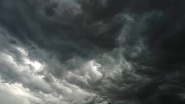 Cielo Nube Negra Nubes Tormenta Gris Oscuro Cielo Dramático Iluminación — Foto de Stock