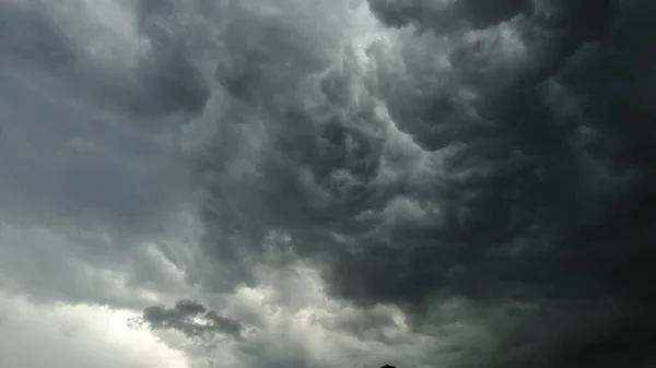 Cielo Nube Negra Nubes Tormenta Gris Oscuro Cielo Dramático Iluminación — Foto de Stock