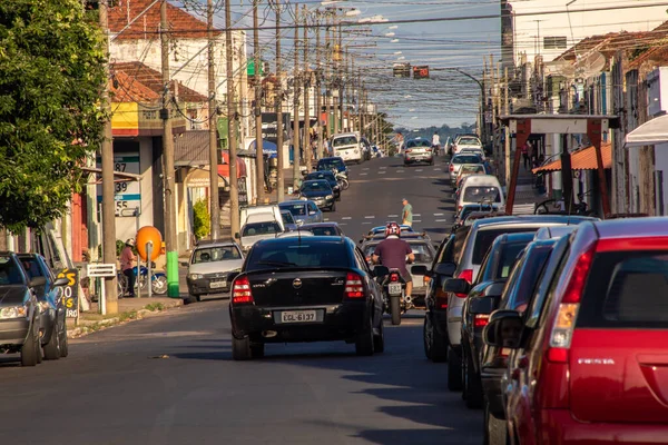 Vera Cruz Sao Paulo Brazilië Mei 2019 Voetgangers Voertuigen Verkeer — Stockfoto