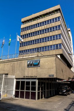 Sao Paulo, SP, Brezilya, 25 Mart 2015. ABIMAQ, SINDIMAQ (Brezilya Makine ve Ekipman Endüstrileri Birliği) merkezi, Jabaquara Bulvarı, Sao Paulo 'nun güney bölgesi,