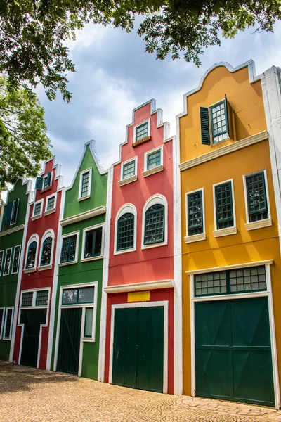 Bâtiments Maisons Typiquement Hollandais Sur Ville Holambra Cette Ville Est — Photo