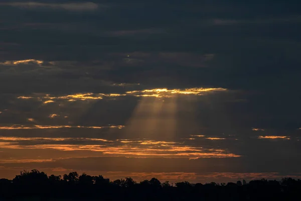 Silhueta Edifícios Cityscaper Durante Pôr Sol Brasil — Fotografia de Stock