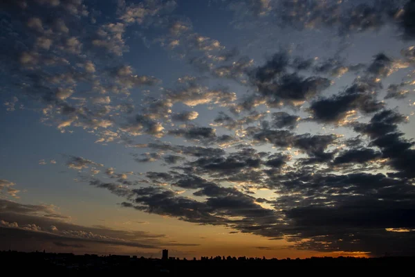 Silhueta Edifícios Cityscaper Durante Pôr Sol Brasil — Fotografia de Stock