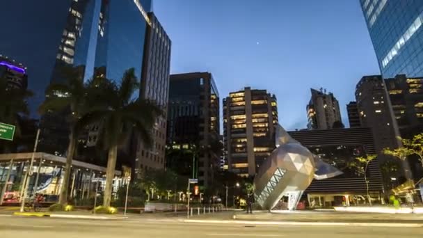 San Paolo Brasile Novembre 2021 Moderni Edifici Uffici Faria Lima — Video Stock