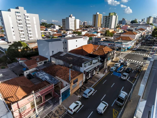 Marilia Sao Paulo Brazil Мая Вид Сверху Улицы Движение Центре — стоковое фото