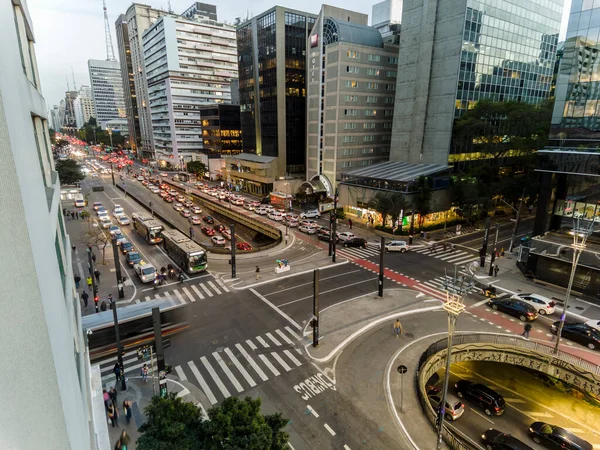 Sao Paulo Brazil July 2022 Traffic Vehicles Paulista Avenue Central — Zdjęcie stockowe