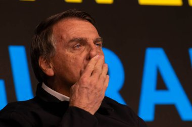 Sao Paulo, Brazil, August 09, 2022. Jair Messias Bolsonaro, Brazilian President in press conference.