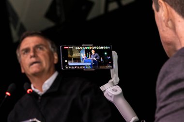 Sao Paulo, Brazil, August 09, 2022. Jair Messias Bolsonaro, Brazilian President in press conference.