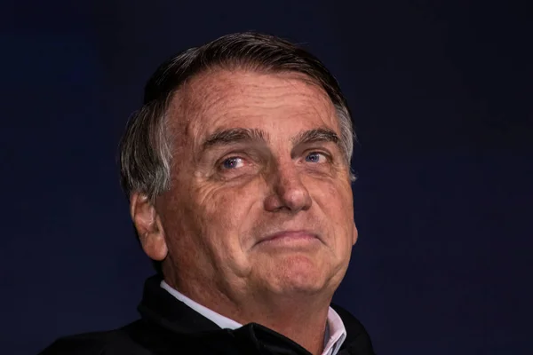 Sao Paulo Brazil August 2022 Jair Messias Bolsonaro Brazilian President — Zdjęcie stockowe