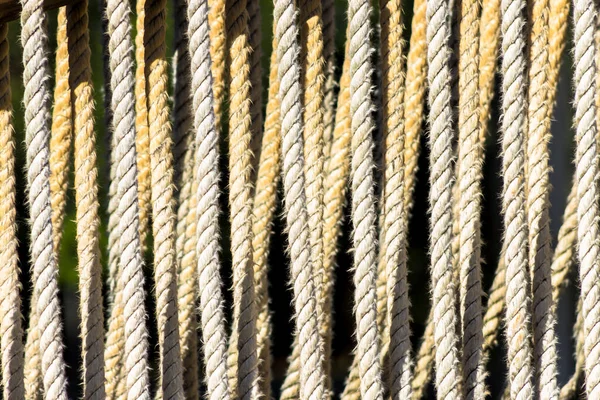 Texture Hanging Ropes Selective Focus Brazil — Stock Photo, Image