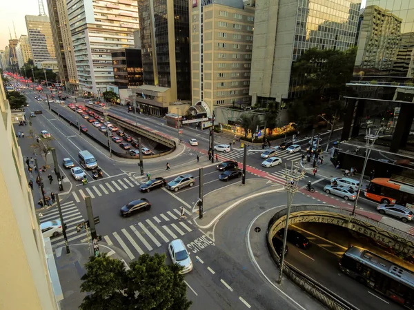 San Paolo Brasile Settembre 2022 Traffico Veicoli Viale Paulista Regione — Foto Stock