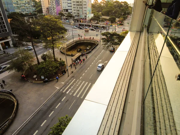 Sao Paulo Brazil September 2022 Traffic Vehicles Paulista Avenue Central — Stock Photo, Image