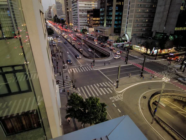 Sao Paulo Brasilien September 2022 Autoverkehr Der Avenida Paulista Zentrum — Stockfoto