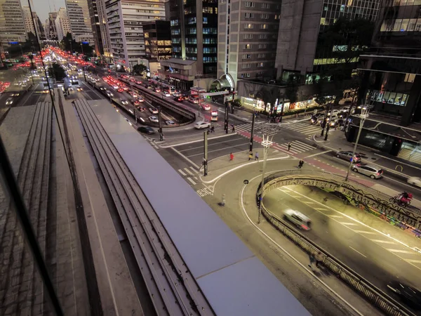 Sao Paulo Brasil Septiembre 2022 Tráfico Vehículos Avenida Paulista Región — Foto de Stock