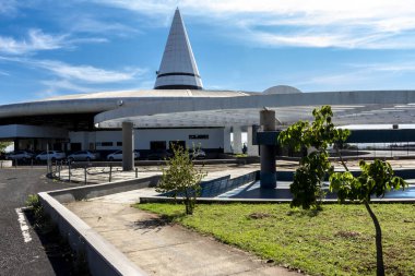 Marilia, Sao Paulo, Brezilya, 17 Nisan 2015. Marilia Otobüs Terminali cephesi, Sao Paulo eyaletinin orta batı bölgesinde..