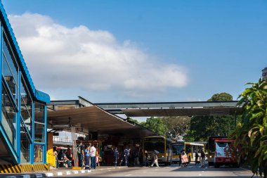 Sao Paulo, Brezilya, 27 Ekim 2010. Sao Paulo şehrinde Dom Pedro II Otobüs Terminali, Brezilya.