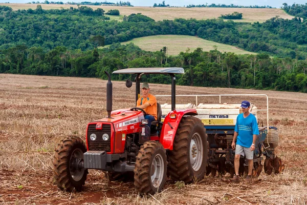 Paraná Brasil Octubre 2009 Temporada Siembra Soja Granja Estado Paraná —  Fotos de Stock