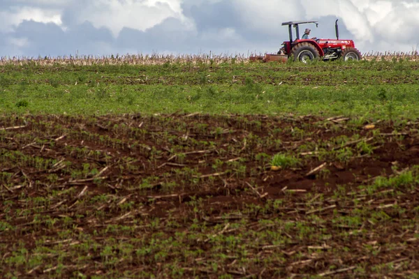 Parana Brazílie Října 2009 Období Výsadby Soy Farmě Státě Parana — Stock fotografie