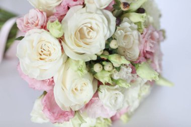 Taze doğal düğün çiçeklerinin detayları