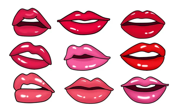 Sexy Drip Lips White Background — Stock Vector