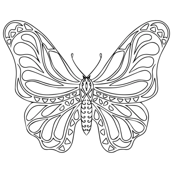 抽象的黑线蝴蝶 不同的卡片 邀请函 矢量蝴蝶 — 图库矢量图片