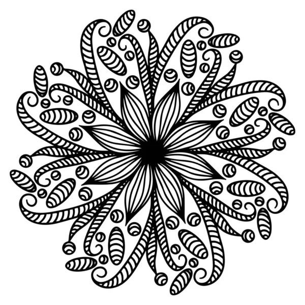 Circular Abstract Picture Vector Pattern Coloring Page Tablecloth Sticker — ஸ்டாக் வெக்டார்