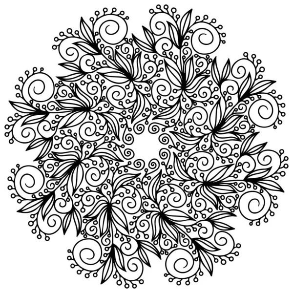 Circular Abstract Picture Vector Pattern Coloring Page Tablecloth Sticker — 图库矢量图片