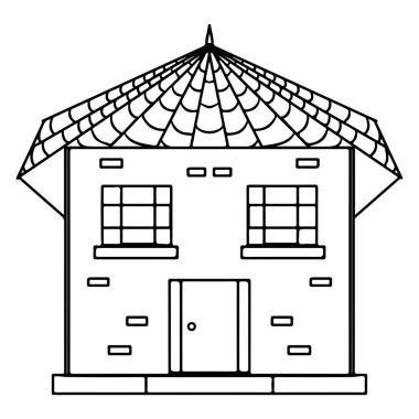 Boyama kitabı ya da sayfa için vektör evi. Boyama evi