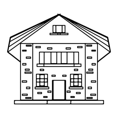 Boyama kitabı ya da sayfa için vektör evi. Boyama evi