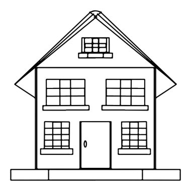 Boyama kitabı ya da sayfa için vektör evi. Boyama evi