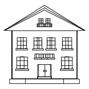 Boyama kitabı ya da sayfa için vektör evi. Boyama evi