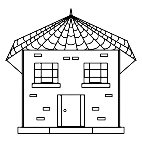 Vector House Coloring Book Page Colouring House — Stock Vector