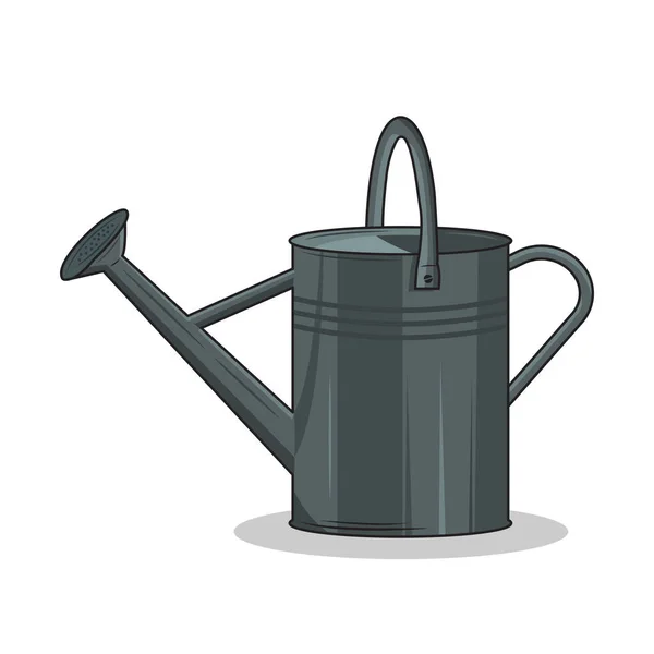 Classic Watering Can Vector Illustration Isolated White Background — Stock Vector