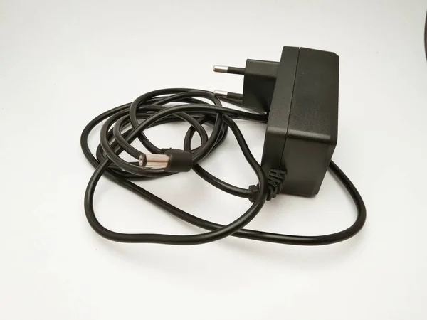 Black Adapter White Background — Stock Photo, Image