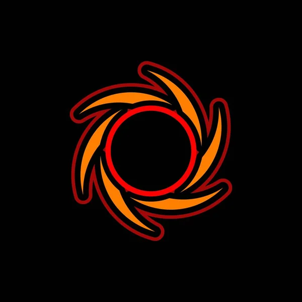 Векторная Иллюстрация Логотипа Огненной Воронки Заготовкой Посередине — стоковый вектор