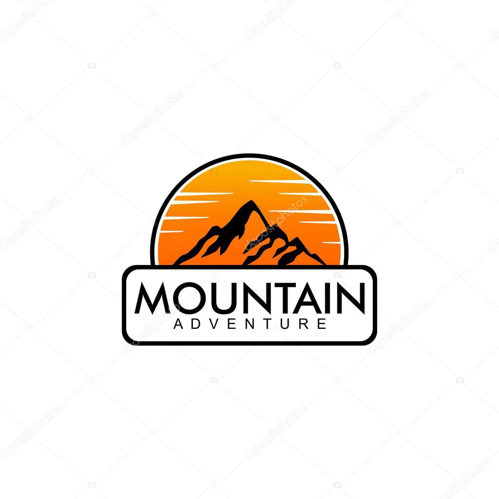 Illustration vector of mountain adventure logo