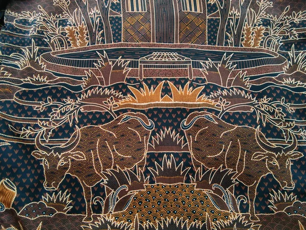 Kırsal motifli Cava batik kumaşı.