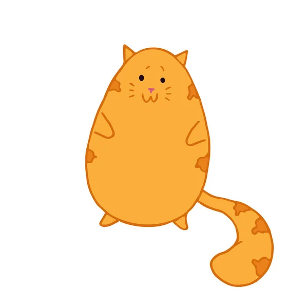 Doodle Cat Isolated White Background — 스톡 벡터