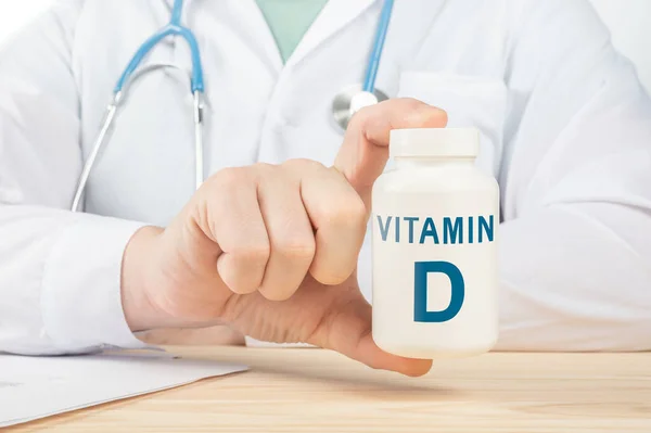 Vitamin Supplements Human Health Doctor Recommends Taking Vitamin Doctor Talks — Stock Photo, Image