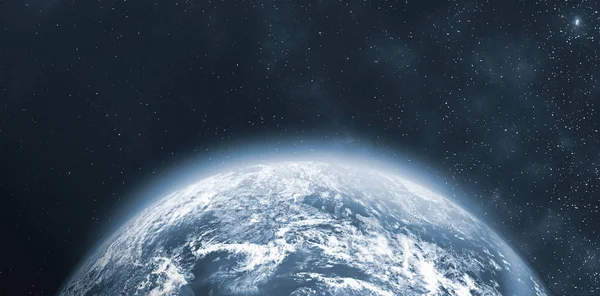 우주에 지구가 있습니다 태양계 파란색의 지구의 아름다운 Nasa 이형상의 요소들 로열티 프리 스톡 사진