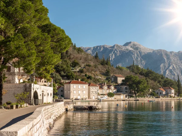 Bela Paisagem Mediterrânea Cidade Perast Baía Kotor Boka Kotorska Montenegro — Fotografia de Stock